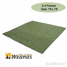 WEANAS Outdoor Thickened Oxford Fabric Camping Shelter Tent Tarp Canopy Cover Tent Groundsheet Blanket Mat (Orange 2 Person)